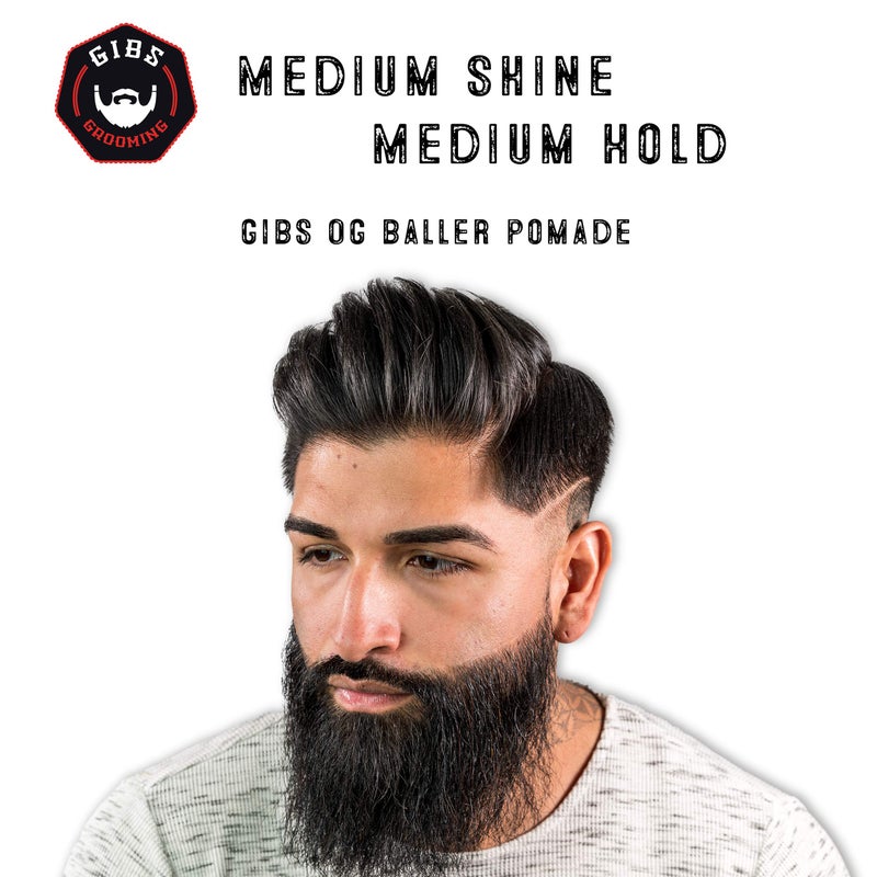 GIBS Grooming OG Baller Pomade- Flex Hold Medium Shine- With Holy Basil Oil, & Panthenol For Men, 3 oz - Image 3